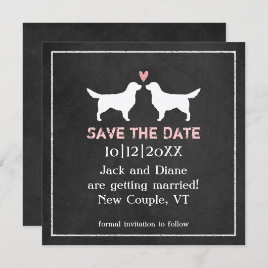 Golden Retrievers Hochzeit Sichern Sie das Datum Save The Date (Vorne/Hinten)