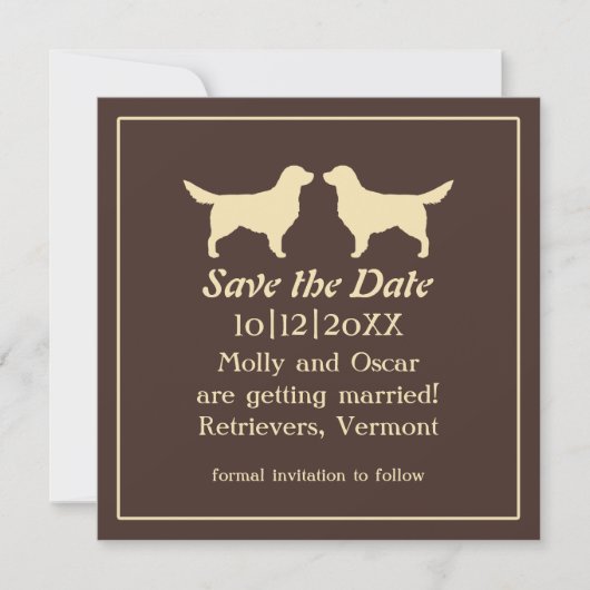 Golden Retrievers Hochzeit Sichern Sie das Datum Save The Date (Vorderseite)
