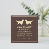Golden Retrievers Hochzeit Sichern Sie das Datum Save The Date (Stehend Vorderseite)