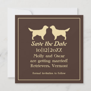 Golden Retrievers Hochzeit Sichern Sie das Datum Save The Date