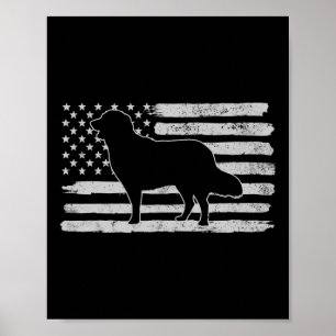 Golden Retrievers Hund USA Flag 4. Juli Poster