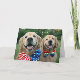 Golden Retrievers in Bow Krawatte Unabhängigkeitst Karte
