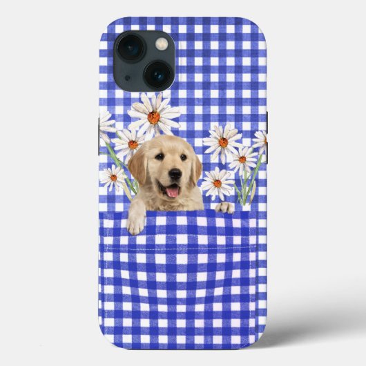 Golden Retrievers in Gingham Pocket Case-Mate iPhone Hülle (Rückseite)
