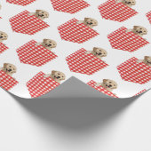 Golden Retrievers in Gingham Pocket Geschenkpapier (Ecke)