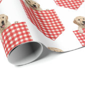 Golden Retrievers in Gingham Pocket Geschenkpapier (Rolleneckpunkt)