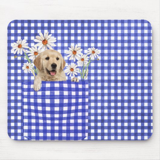 Golden Retrievers in Gingham Pocket Mouse Pad Mousepad (Vorne)