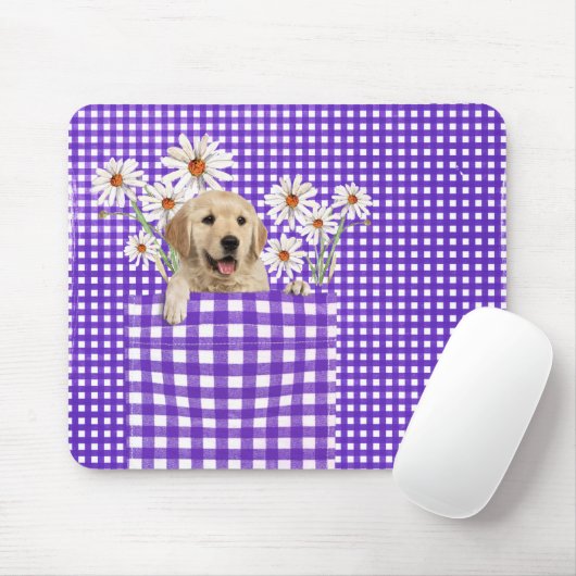 Golden Retrievers in Gingham Pocket Mouse Pad Mousepad (Mit Mouse)