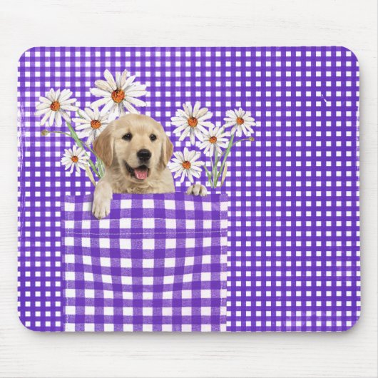 Golden Retrievers in Gingham Pocket Mouse Pad Mousepad (Vorne)