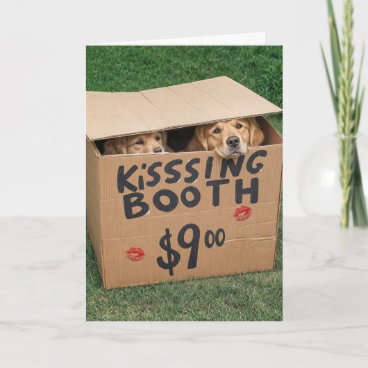 Golden Retrievers in Kissing Box Karte (Vorderseite)