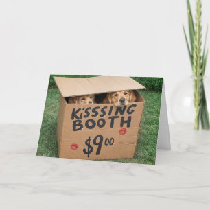 Golden Retrievers in Kissing Box Karte