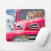 Golden Retrievers in Retro Truck Mousepad (Mit Mouse)