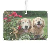 Golden Retrievers Laughing Outdoor by Rose Autolufterfrischer (Rückseite)