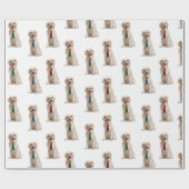 Golden Retrievers mit Neckties Geschenkpapier (Flach)
