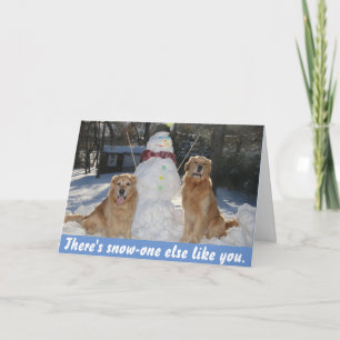 Golden Retrievers mit Snowman Freundschaft Feiertagskarte