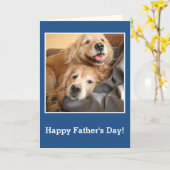 Golden Retrievers mit Vater Vatertag Karte (Gelbe Blume)