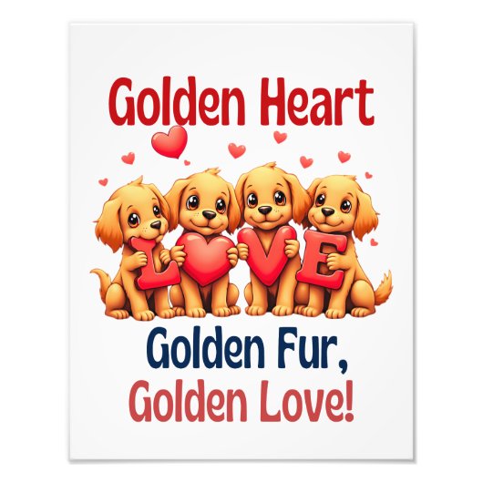 Golden Retrievers Niedlich Hunde LIEBE Fotodruck (Vorne)