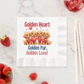 Golden Retrievers Niedlich Hunde LIEBE Serviette (Beispiel)