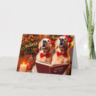 Golden Retrievers Sing Weihnachtskarte Feiertagskarte