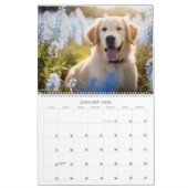 Golden Retrievers und Blume Hund Lover Kalender (Jan 2026)