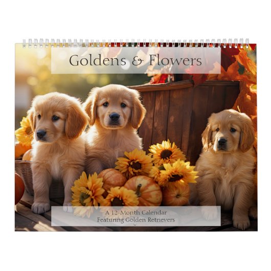 Golden Retrievers und Blume Hund Lover Kalender (Titelbild)