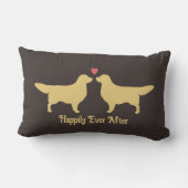 Golden Retrievers Wedding Couple Newlywed Hunde Lendenkissen (Rückseite)
