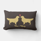 Golden Retrievers Wedding Couple Newlywed Hunde Lendenkissen (Vorderseite)
