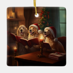 Golden Retrievers Weihnachtsfeiertag Keramikornament