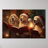 Golden Retrievers Weihnachtsfeiertag Poster (Vorne)