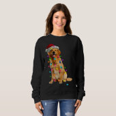 Golden Retrievers Weihnachtsleuchten Hat Santa Dog Sweatshirt (Vorne ganz)
