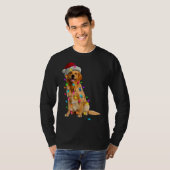 Golden Retrievers Weihnachtsleuchten Hat Santa Dog T-Shirt (Vorne ganz)