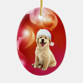 Golden retrieverwelpe Weihnachten Keramikornament (Vorne)