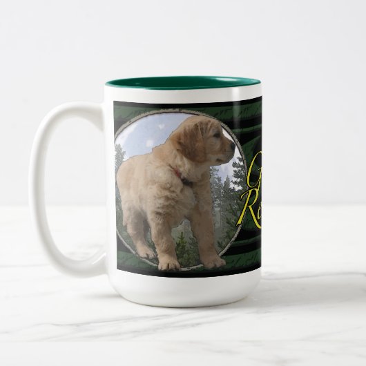 Golden retrieverwelpe zweifarbige tasse (Links)