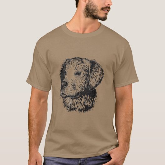 Golden retrieverwelpenporträt in Schwarzweiss T-Shirt (Vorderseite)