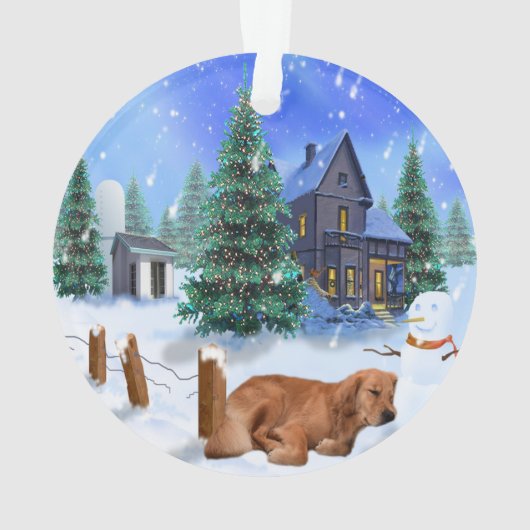 Golden retrieveryogi-Weihnachtsverzierung Ornament (Rückseite)