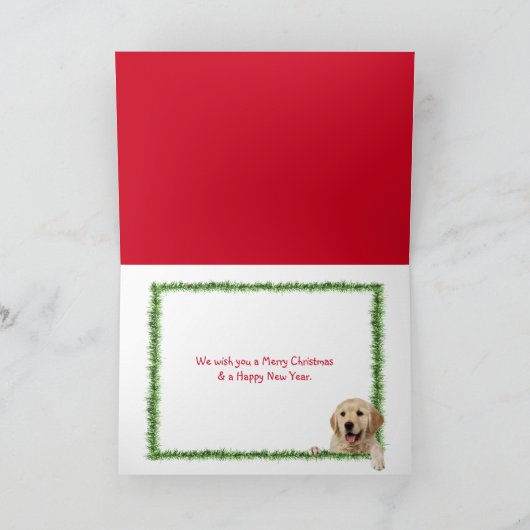 Golden Retrique im alten Auto mit Urlaubspalast Karte (Innenseite)