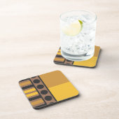 Golden Retro Grid Getränkeuntersetzer (Rechte Seite)
