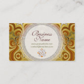 Golden Retro Groovy Wirbel mit Logo Business Card Visitenkarte (Rückseite)