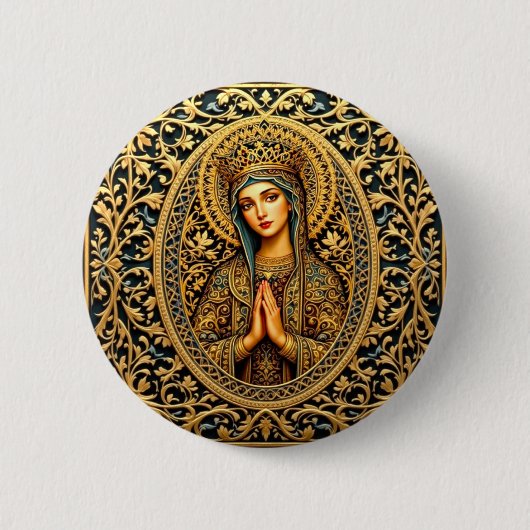 Golden Reverence Virgin Mary Button (Vorderseite)