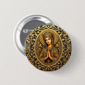 Golden Reverence Virgin Mary Button (Vorne & Hinten)