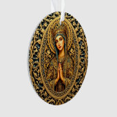 Golden Reverence Virgin Mary Ornament (Vorderseite)