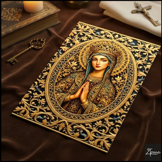 Golden Reverence Virgin Mary Poster