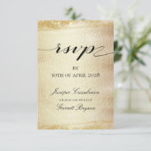 Golden Rhapsody Wedding Elegantes Gold Online UAWG RSVP Karte (Stehend Vorderseite)