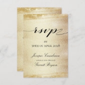 Golden Rhapsody Wedding Elegantes Gold Online UAWG RSVP Karte (Vorne/Hinten)