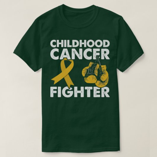Golden Ribbon Boxhandschuhe Kinderkrebsbekämpfung T-Shirt (Design vorne)