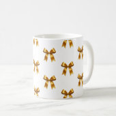 Golden Ribbon Pattern — Elegant Minimal Luxury Kaffeetasse (VorderseiteRechts)