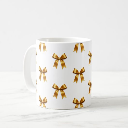 Golden Ribbon Pattern — Elegant Minimal Luxury Kaffeetasse (Vorderseite Links)