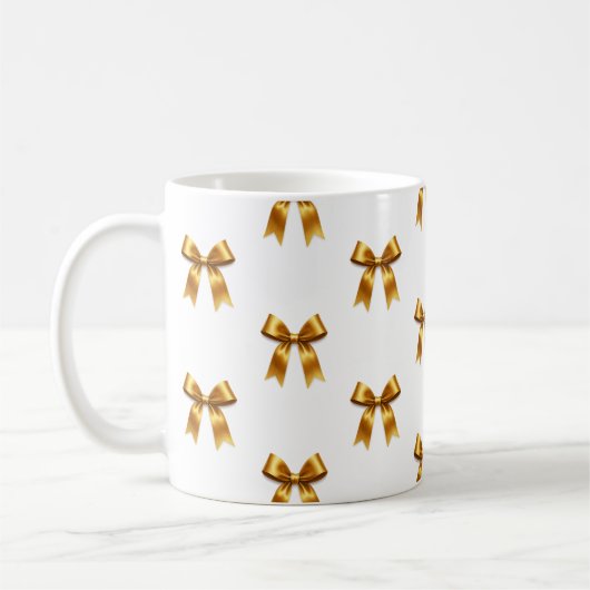 Golden Ribbon Pattern — Elegant Minimal Luxury Kaffeetasse (Links)