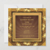 Golden Ribbon & Stars Gerahmt Mans 20. Geburtstag Einladung (Rückseite)