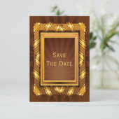 Golden Ribbon & Stars Gerahmte Mans Save The Date (Stehend Vorderseite)