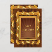 Golden Ribbon & Stars Gerahmte Mans Save The Date (Vorne/Hinten)